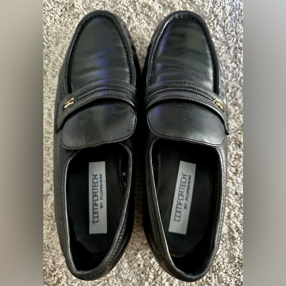 Florsheim Black Leather Slip-On Loafers